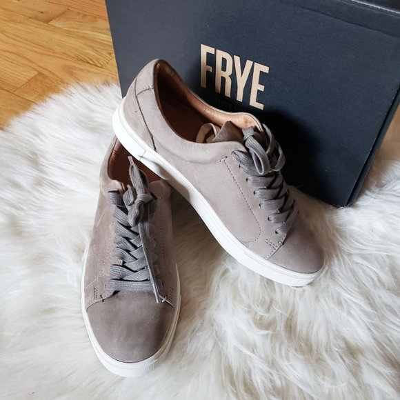Frye *NEW* Ivy Low Lace Grey Leather Sneakers - Picture 3 of 9